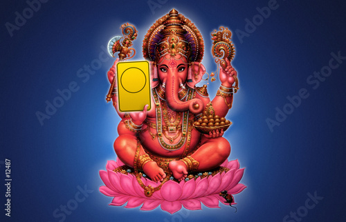 ganesh sur fond bleu