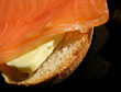 smoked salmon sandwich close-up