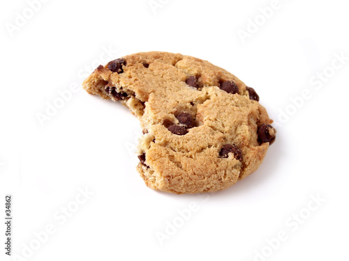 Illustration: chocolate chip cookie - bite taken (path included) chocolate chip cookie - bite taken (path included)