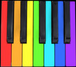 keyboard in rainbow