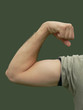 young man flexing muscle