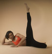a woman stretching
