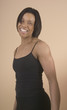 laughing woman in gym gear
