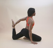 woman performing a yoga stretch
