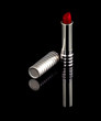 red lipstick on black