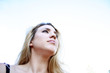 woman looking up