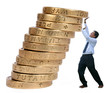 business growth - pushing coins up