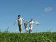 running family sunny day