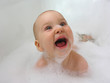 smile baby in bath