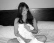 model in bed