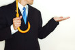 businessman with umbrella (high contrast)