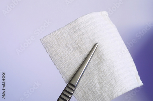 tweezers with cotten dressing