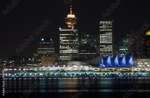 night skyline of downtown vancouver