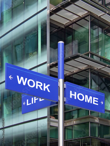 work home life sign