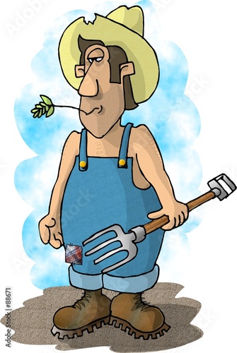 farmer with a pitchfork