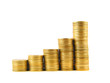 Illustration: rising coins (plain front view) rising coins (plain front view)