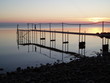 ponton sur coucher de mer baltique