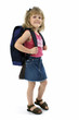 school girl with backpack