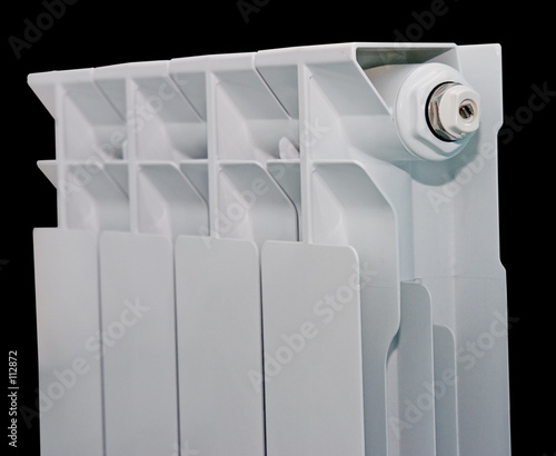 white radiator on black background with clipping p white radiator on black background with clipping p