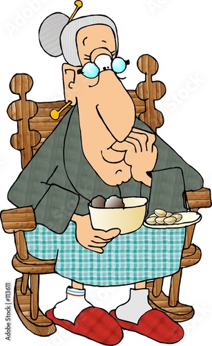 Photo: old woman in a rocking chair old woman in a rocking chair