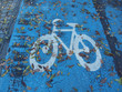 painted sign of bicycle painted on the road