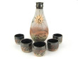 sake container with cups. isolated
