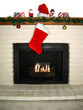 christmas decorated fireplace