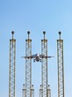 aircraft landing and landing lights.