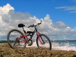 mountain-bike on beach