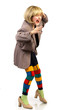 funny fashionable little girl.