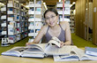 studying in the library
