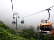 cable cars in the mist