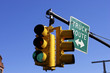traffic light on green, manhattan