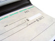 closeup of checkbook