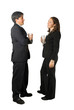 business couple enjoying a drink