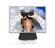 search the web - business man on tft screen