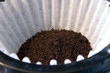 getting ready to make coffee - grounded coffee in the filter
