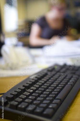 keyboard in working office