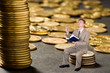 young businessman count money