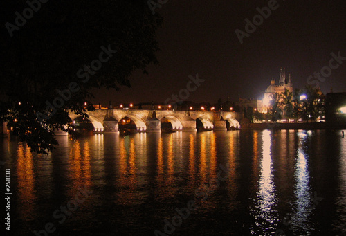 charles bridge at night
