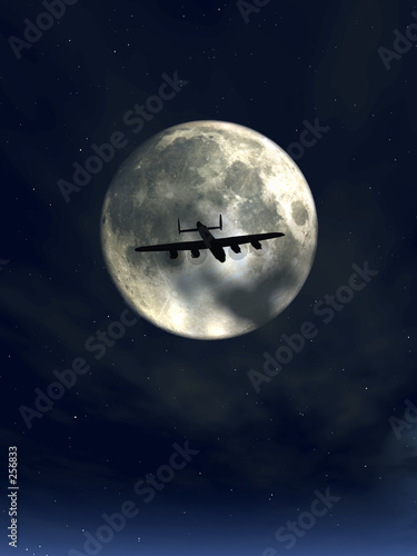 Illustration: moonshine and plane moonshine and plane