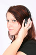woman listening to her favorite music woman listening to her favorite music