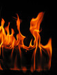 flames coming from a log on fire