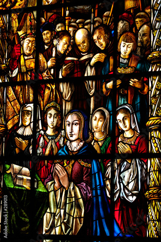 Photo: détail d'un vitrail de l'eglise santa maria à lisb détail d'un vitrail de l'eglise santa maria à lisb
