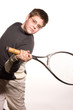 boy with tennis racket