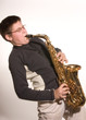 boy with saxophone
