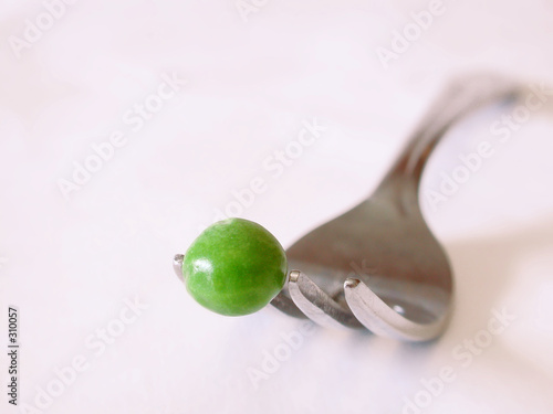 Photo: pea on fork pea on fork