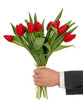 hand holding flowers