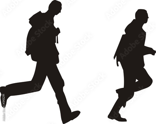 men running silhouette