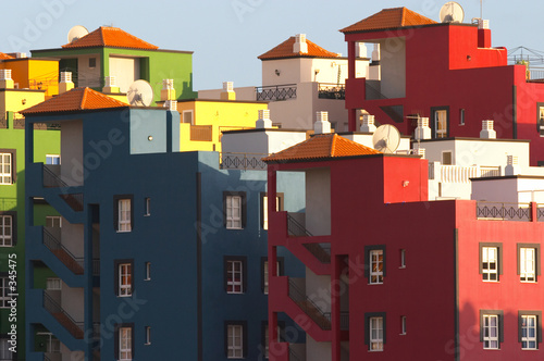 multicolored buildings in praya de las americas tenerife canary multicolored buildings in praya de las americas tenerife canary